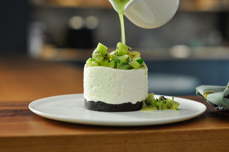 Cheesecake de kiwi et chocolat