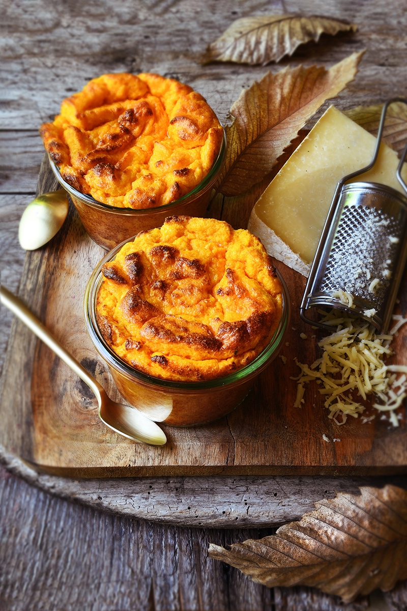 Soufflés à la carotte au cumin et au Cantal