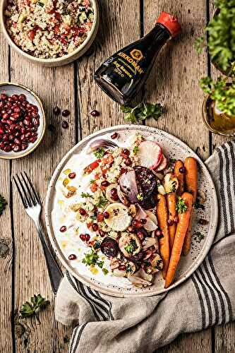 Couscous aux légumes grillés et à la burrata