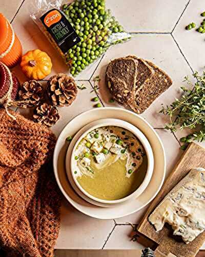 Soupe aux petits pois et au Gorgonzola