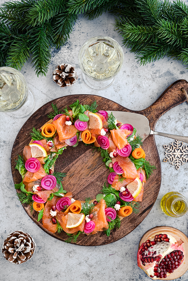 Couronne de Noël au Saumon Fumé