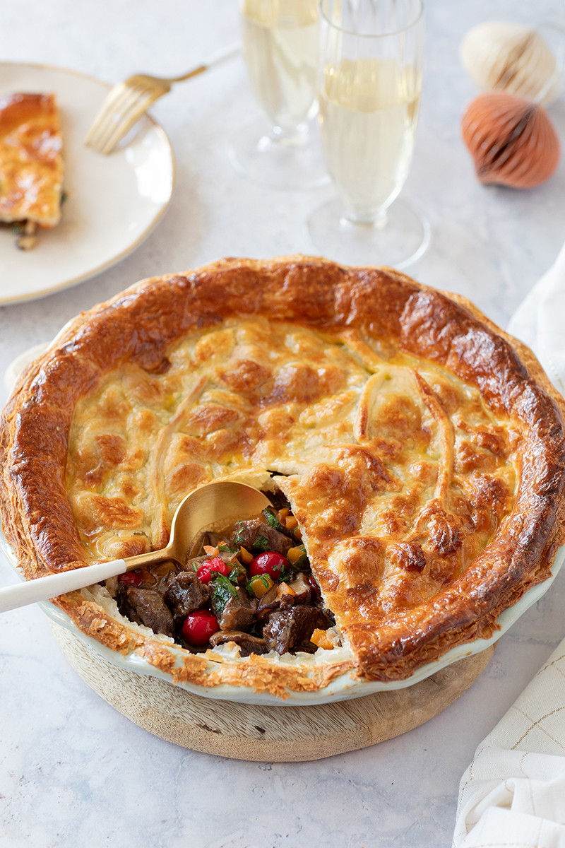 Tourte de bœuf aux canneberges