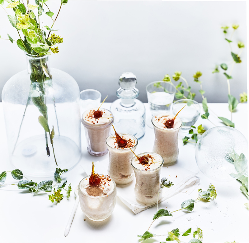 Mousse de marron, noisettes caramélisées, pralin à la fleur de sel