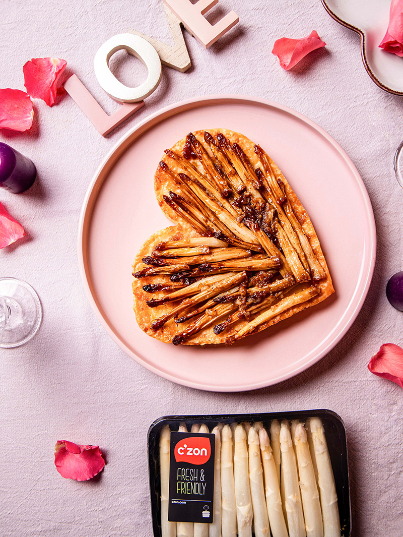 Tarte tatin aux pointes d’asperges