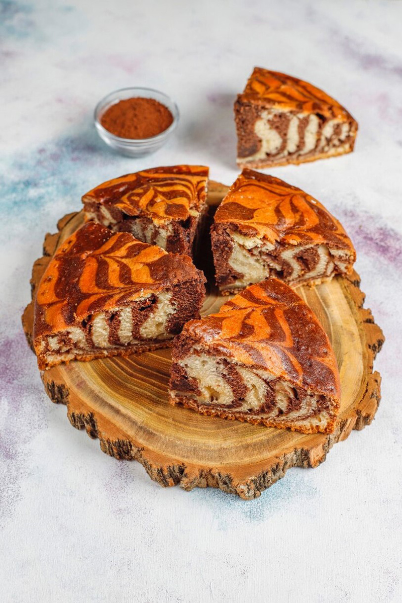 Gâteau marbré zébré