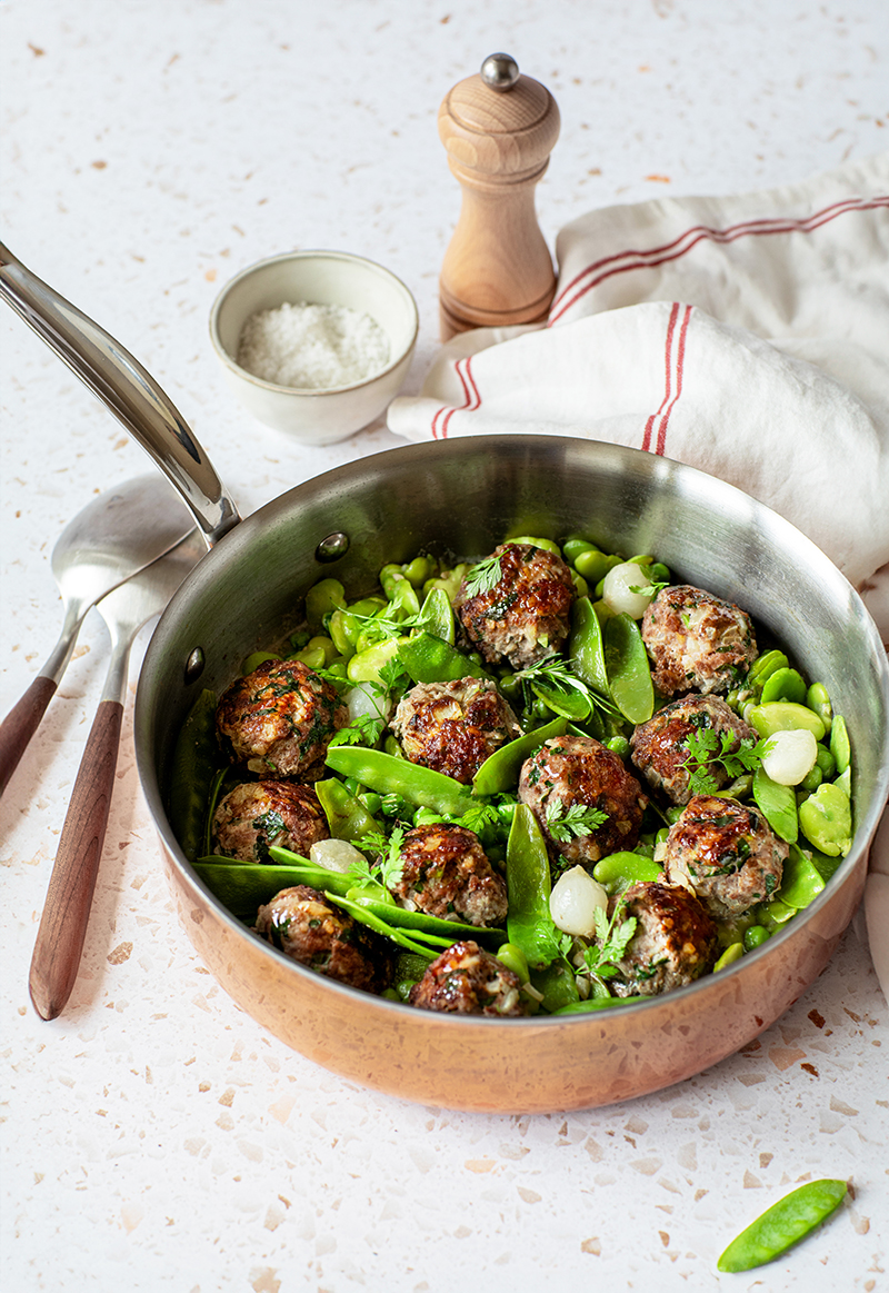 Boulettes de bœuf aux petits pois