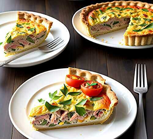 Quiche au thon, tomate et moutarde