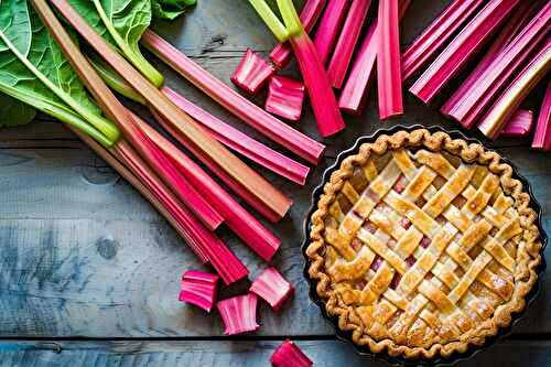 Tarte à la rhubarbe en croisillons de pâte