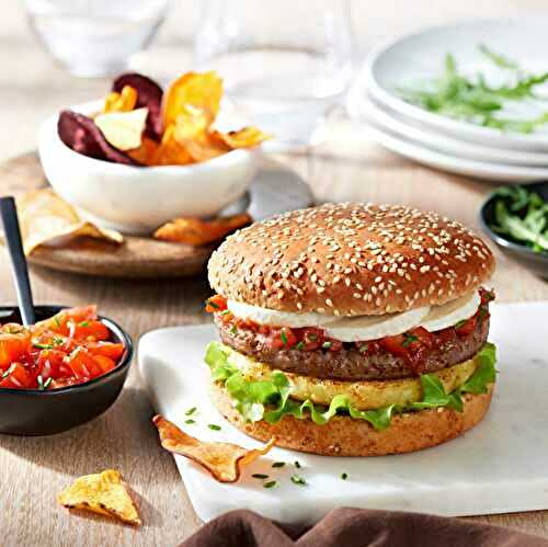 Burger au chèvre frais et rösti de pommes de terre