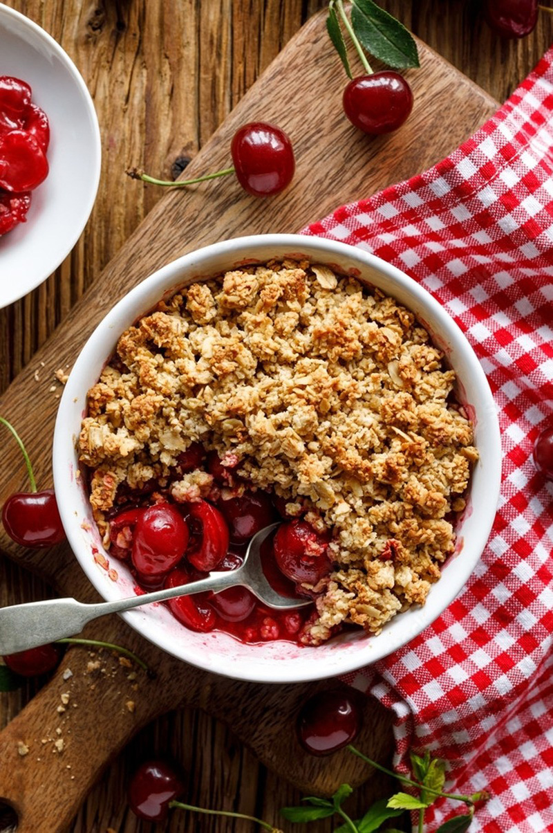 Crumble aux cerises