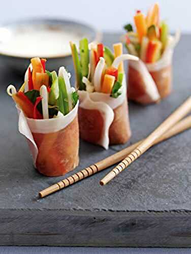 Rouleaux de printemps à la thaïlandaise et jambon de Parme