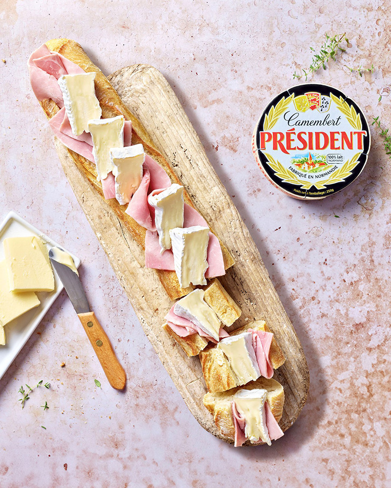 Baguette à partager au camembert façon parisienne