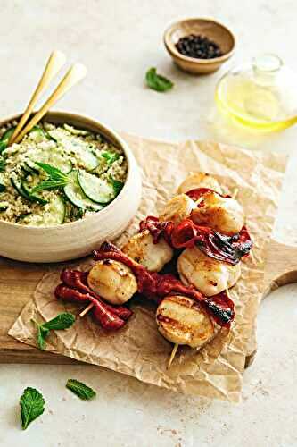 Brochettes de noix de Saint-Jacques et chorizo