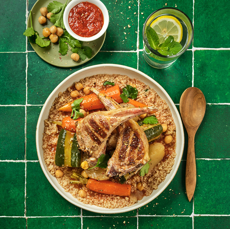 Couscous rapide aux côtelettes d’agneau