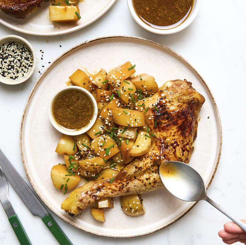 Cuisses de poulet fermier Label Rouge & pommes de terre Teriyaki