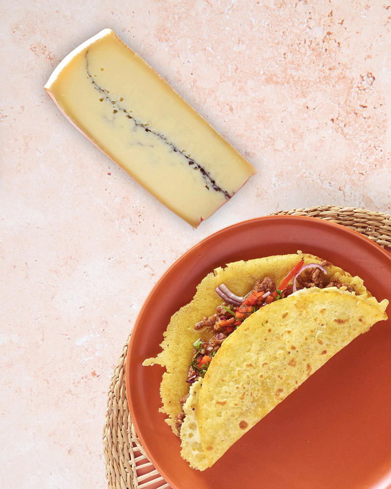 Tacos carnitas au Morbier AOP