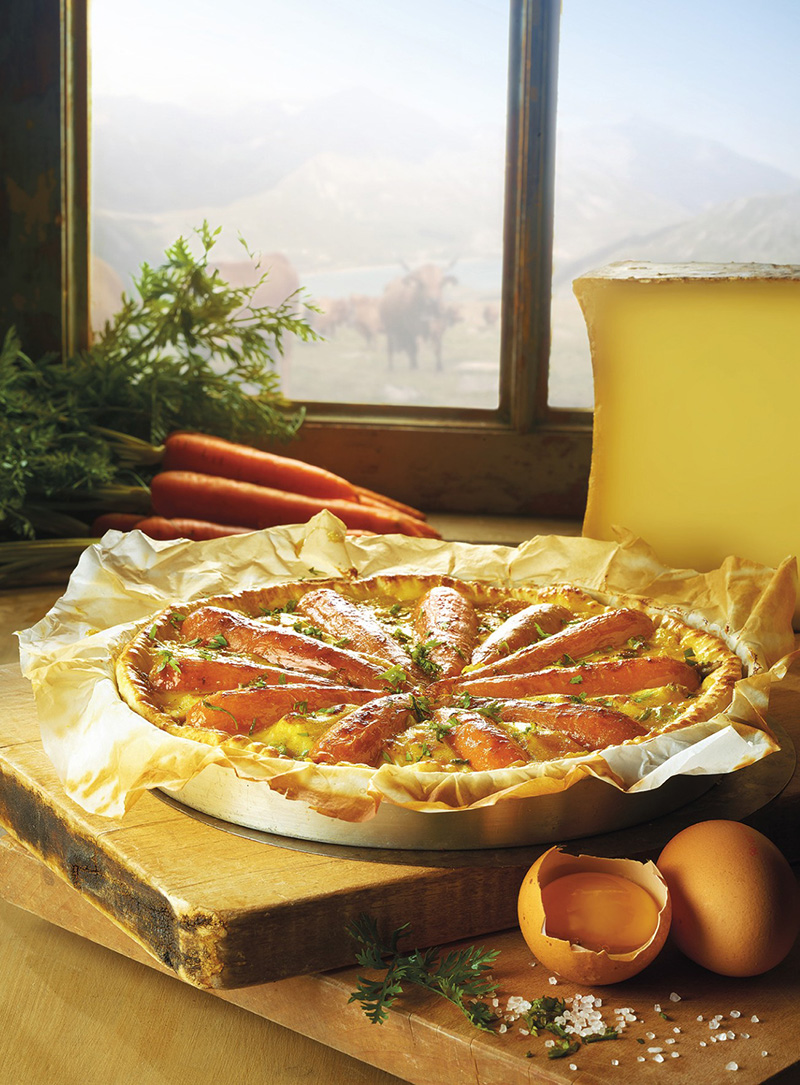 Tarte soleil Beaufort AOP & carottes zéro déchet
