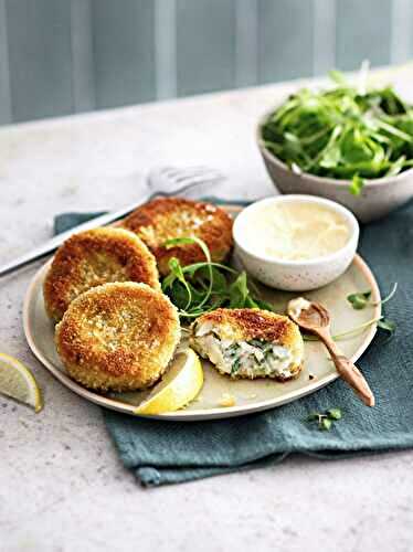Croquettes de poisson aux légumes, mayonnaise au raifort