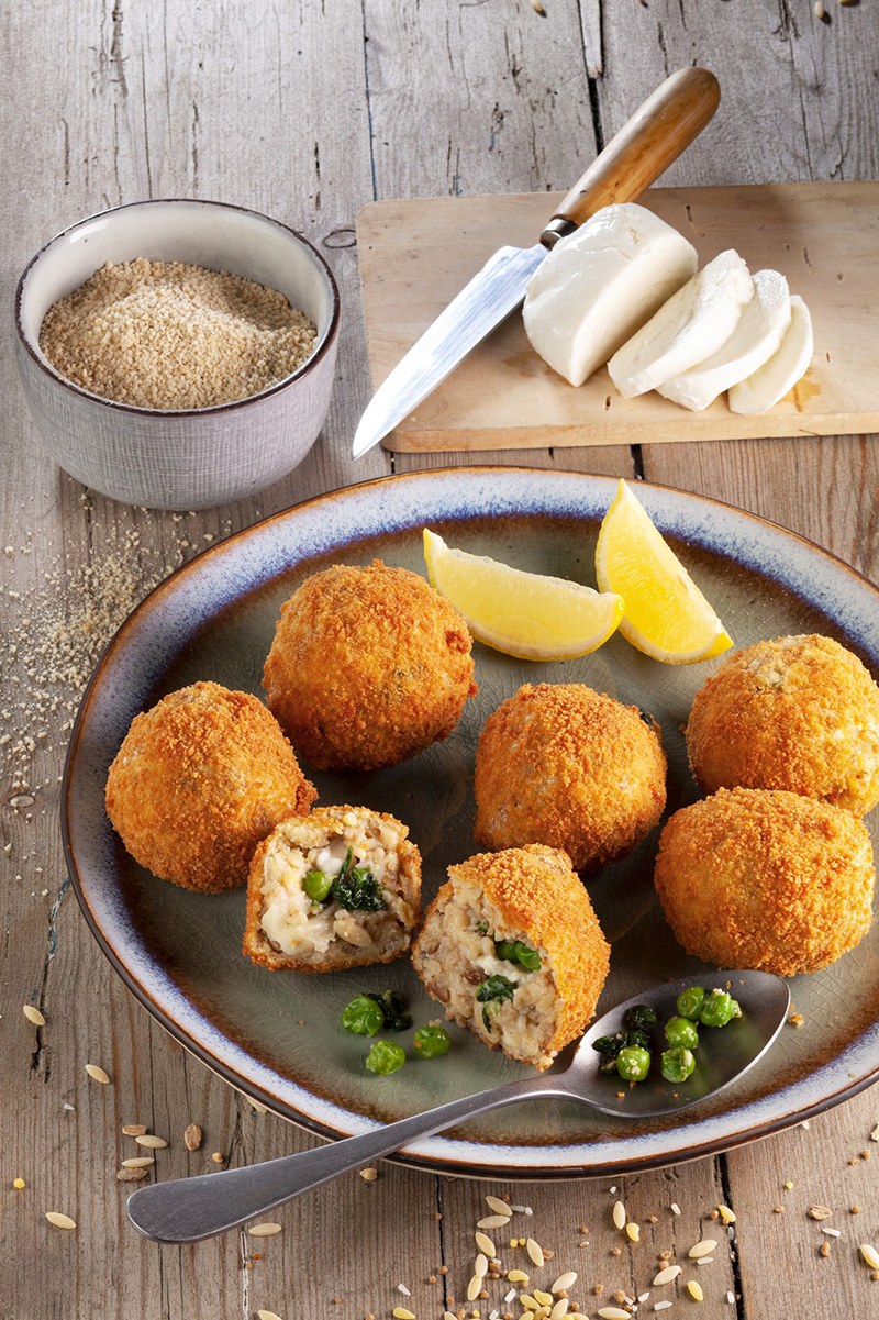Arancinis aux légumes et mozzarella