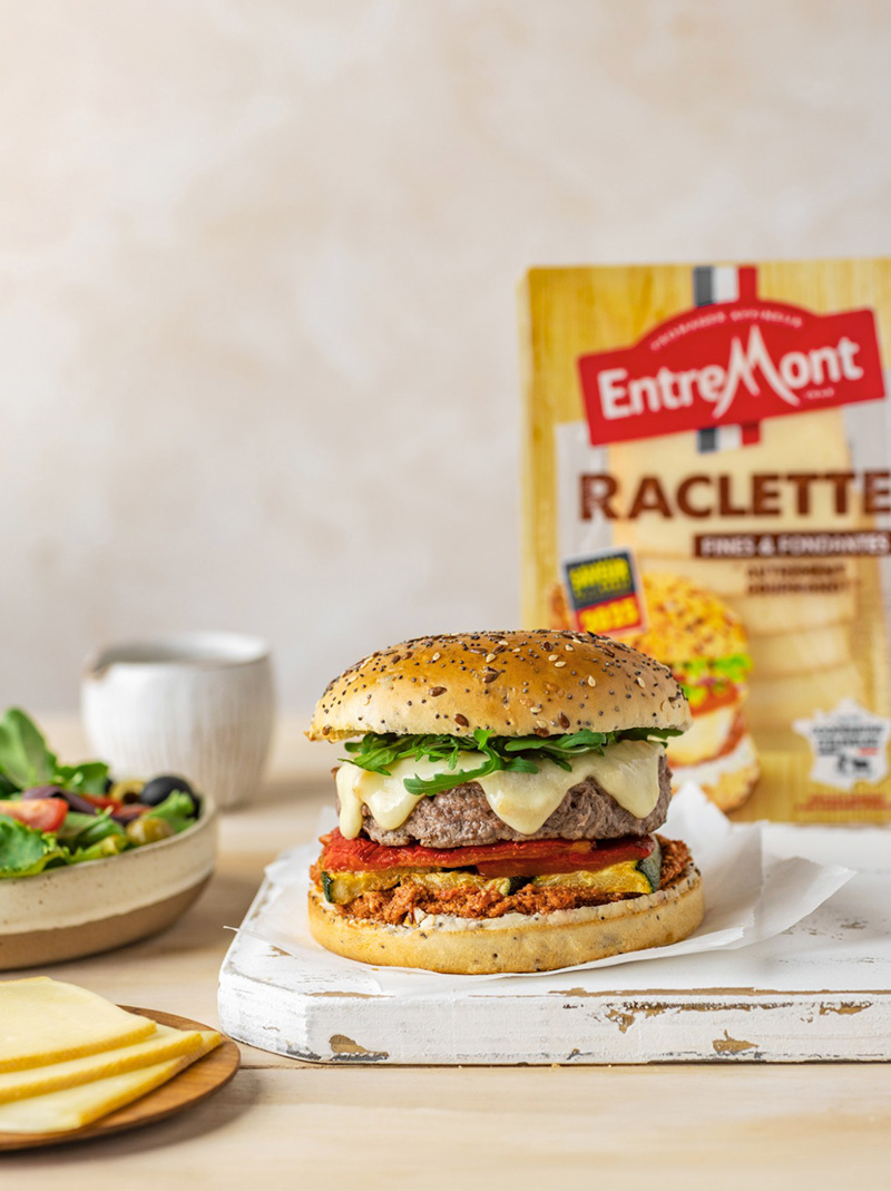 Burger Provençal au fromage à Raclette Entremont