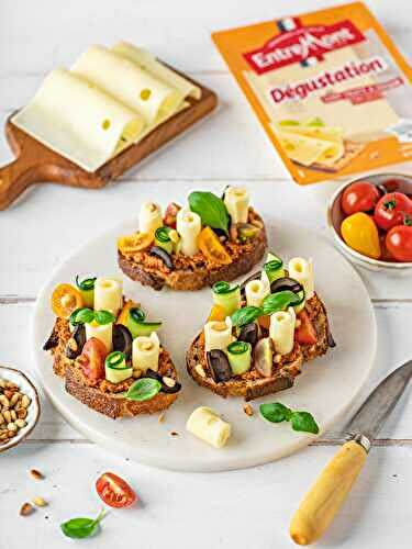 Tartines de tomates séchées au basilic et Fromage Dégustation Entremont