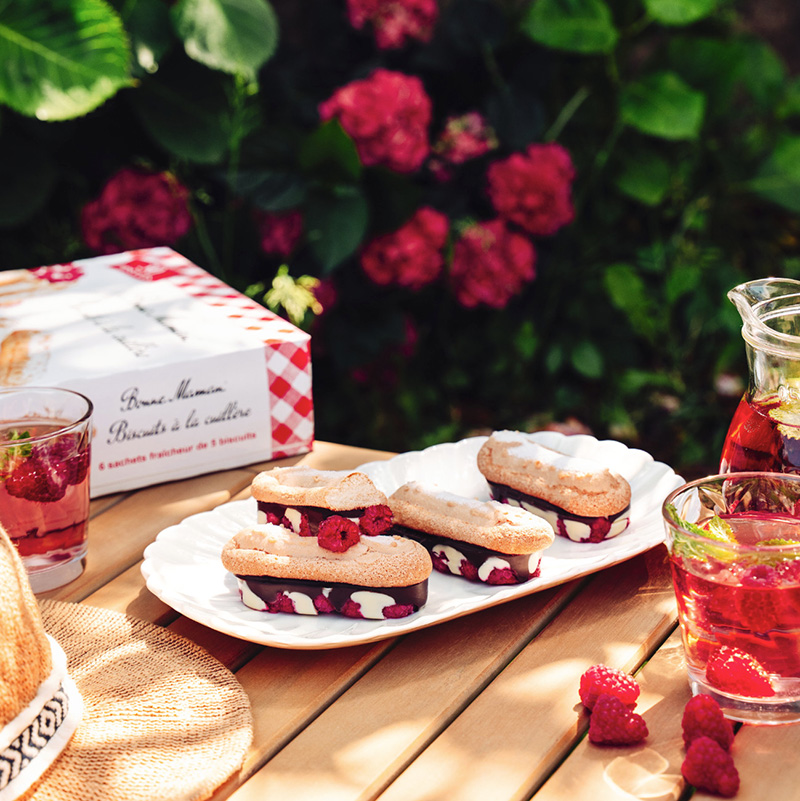Barres chocolat framboises aux biscuits à la cuillère Bonne Maman®
