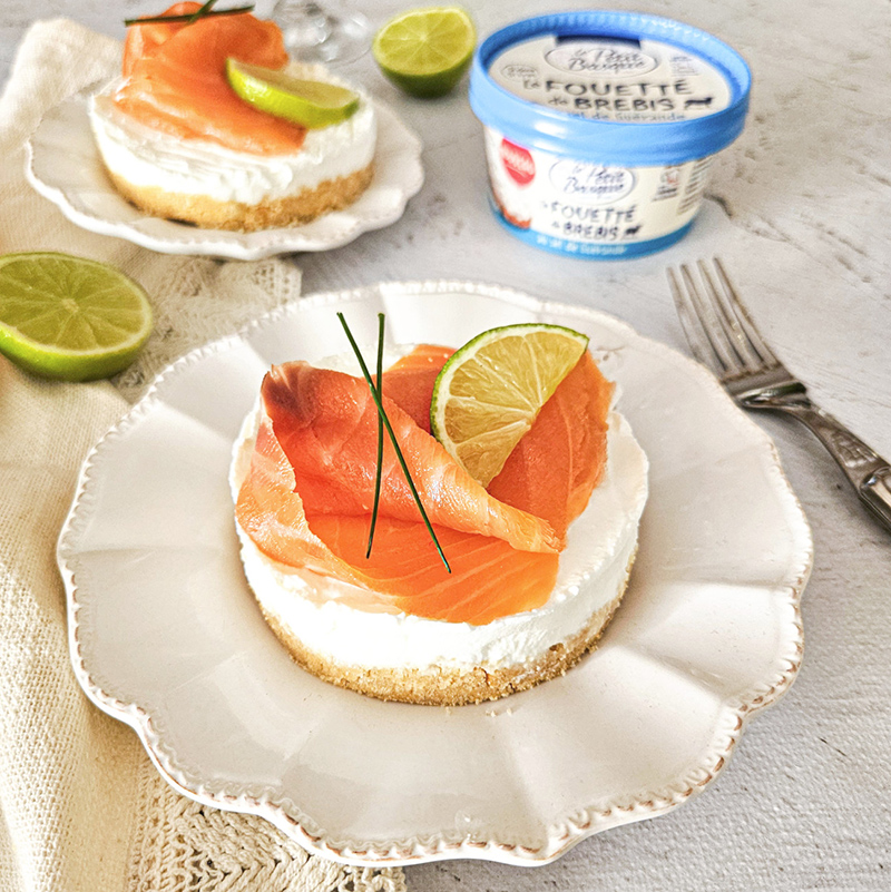 Cheesecake au fouetté de brebis et saumon fumé