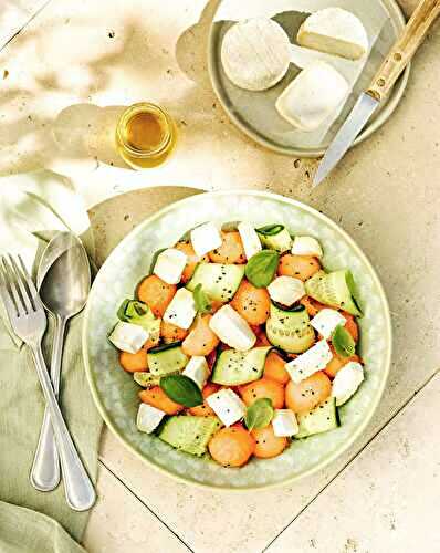 Salade fraicheur au melon, concombre et Chavignol AOP