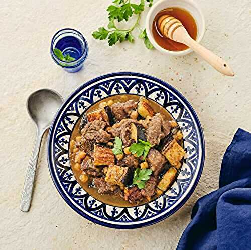 Tajine d’agneau aux aubergines et miel