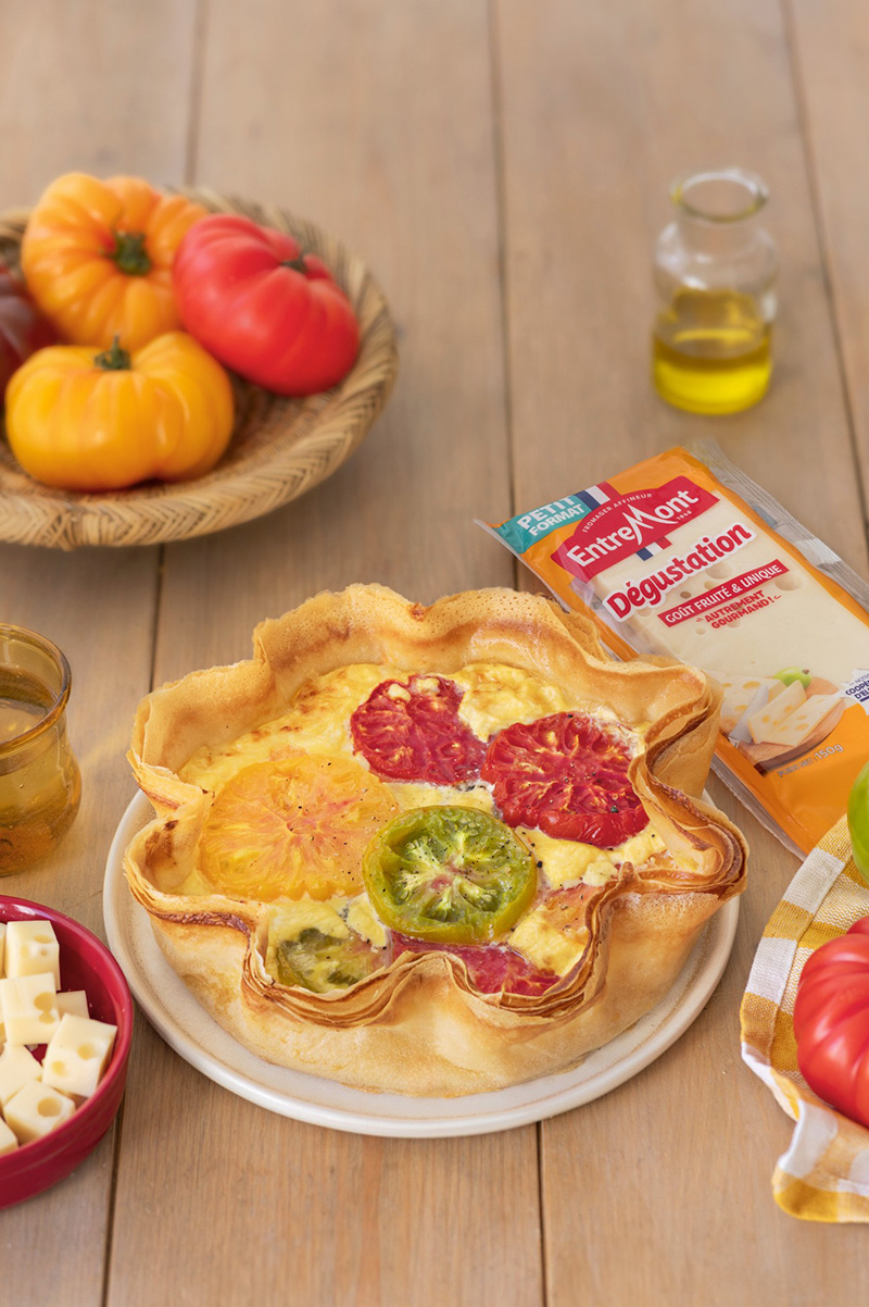 Tarte aux tomates multicolores fromage Dégustation Entremont