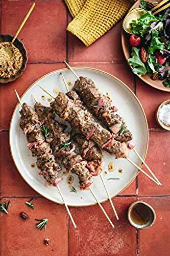 Brochettes de foie de veau au bacon