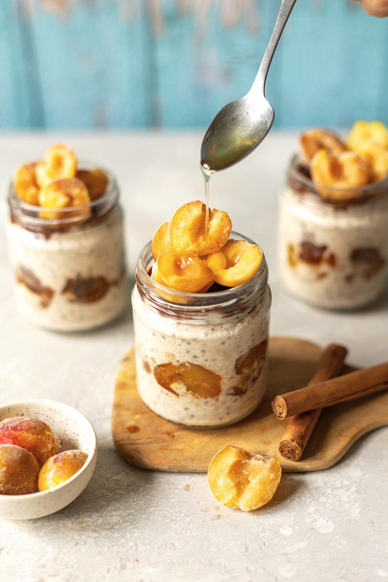 Overnight Oats Mirabelles de Lorraine IGP et coque en chocolat