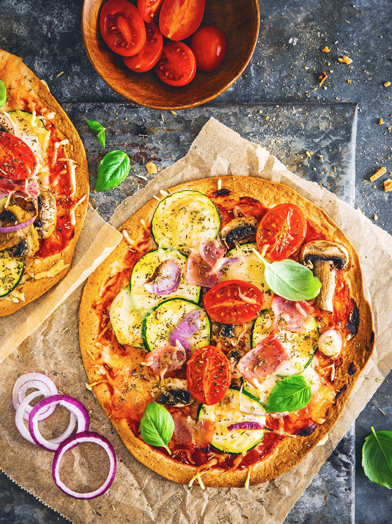 Pizza tortilla aux légumes