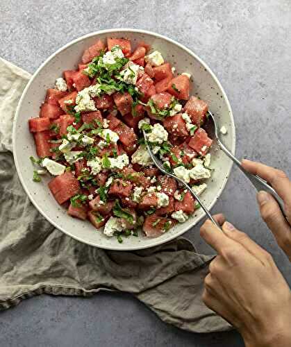 Salade feta et pastèque
