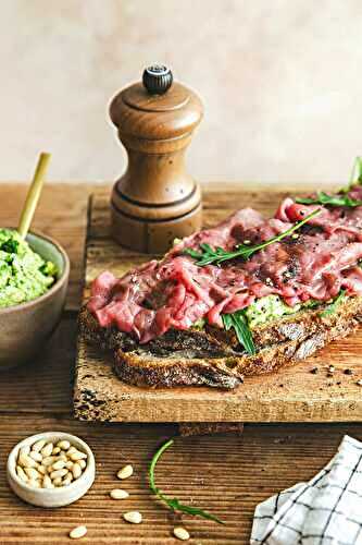 Tartine de carpaccio de bœuf