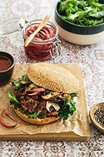 Burger pulled beef aux champignons