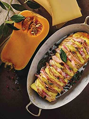 Butternut Hasselback au Beaufort AOP et à la pancetta