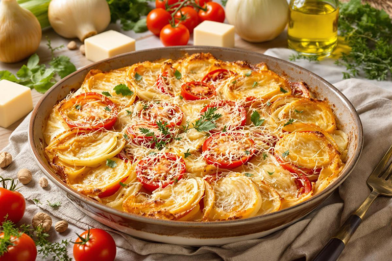 Gratin de fenouil et tomates au parmesan