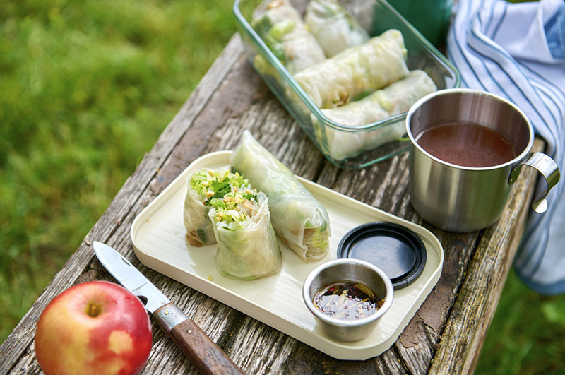 Rouleaux de printemps aux pleurotes et à la sauce vietnamienne