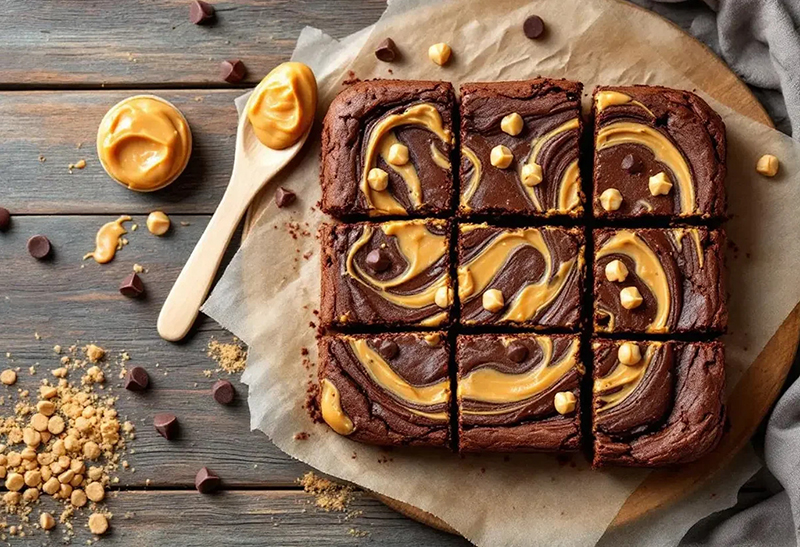 Brownie au chocolat & beurre de cacahuète