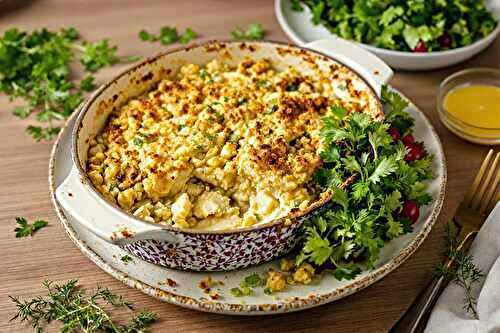 Crumble de cabillaud aux poireaux et quinoa