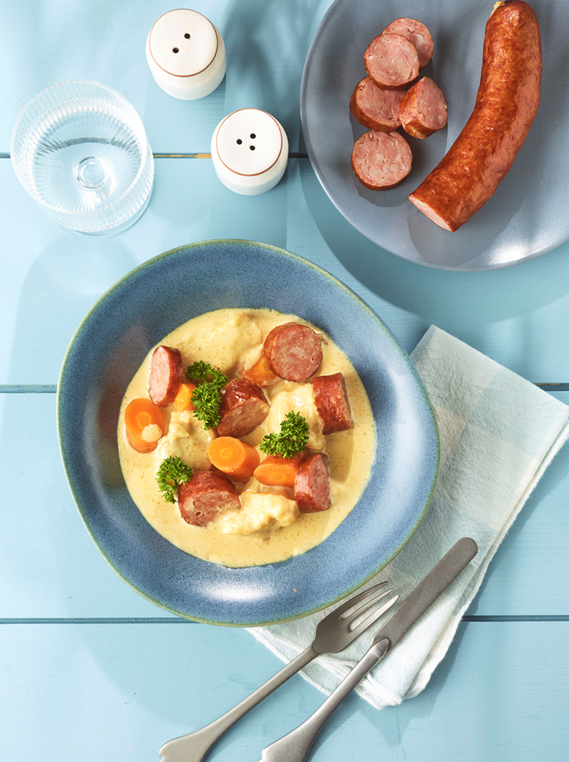 Blanquette de lotte et Saucisse de Montbéliard IGP
