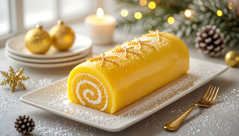 Bûche de noël au citron