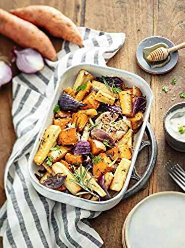 Légumes rôtis, sauce au tahin