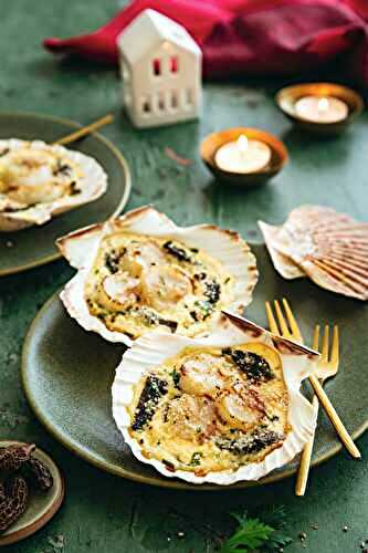 Noix de Saint-Jacques en coquille aux morilles