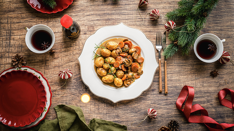 Ragoût végétarien aux champignons et à la bière brune