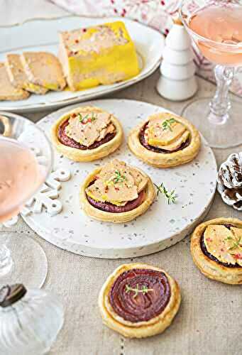 Tartelettes tatin aux oignons rouges et Foie Gras
