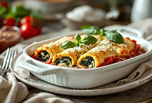 Cannellonis ricotta-épinards et sauce tomate