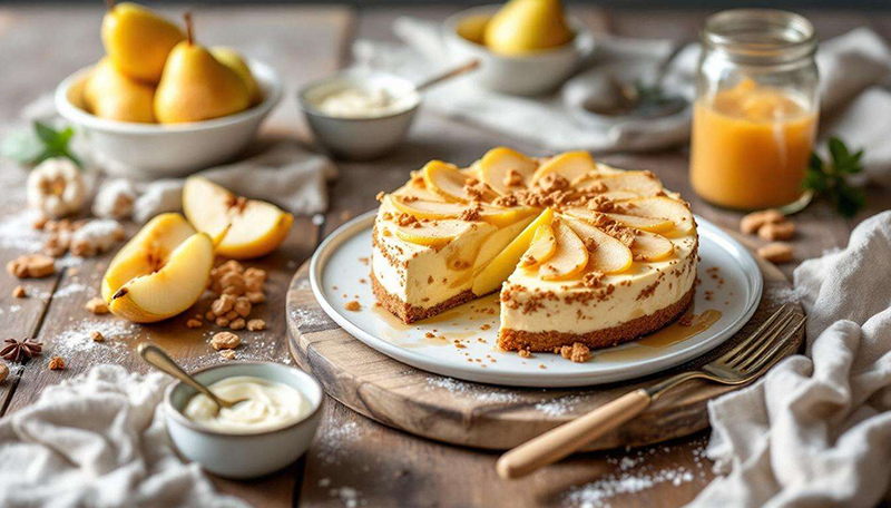 Cheesecake poire & spéculoos
