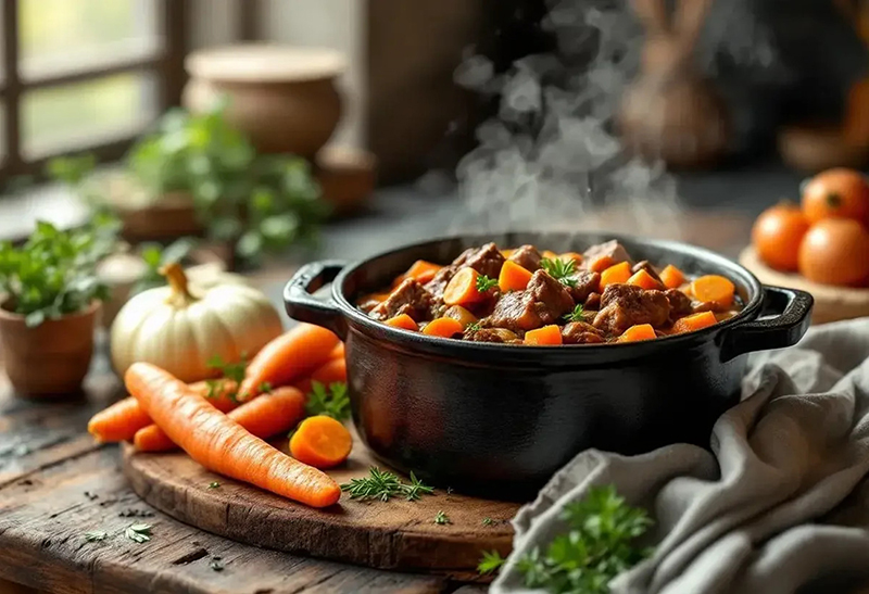 Joues de bœuf façon grand-mère, mijotées aux carottes